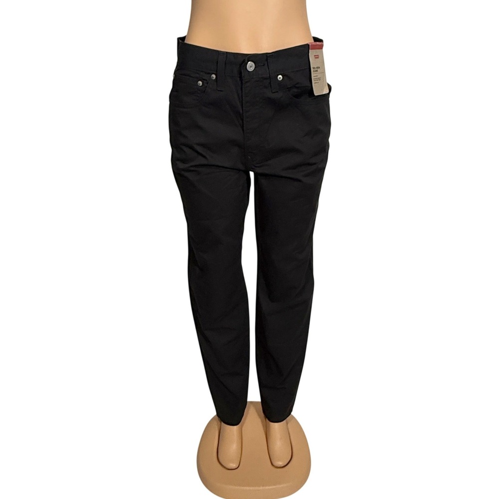 Levis 80s Mom Jeans High Rise Tapered‎ Leg Black Denim Pants 30x30 NWT